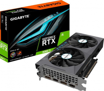 Видеокарта Gigabyte PCI-E 4.0 GV-N306TEAGLE-8GD 2.0 LHR NVIDIA GeForce RTX 3060Ti 8192Mb 256 GDDR6 1665/14000 HDMIx2 DPx2 HDCP Ret от магазина РЭССИ