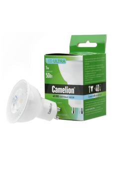 Лампа светодиодная Camelion LED5-GU10/845/GU10 5Вт 4500K BL1 от магазина РЭССИ