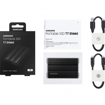 Накопитель SSD Samsung Original USB-C 1Tb MU-PE1T0S/WW Shield T7 1.8" черный от магазина РЭССИ