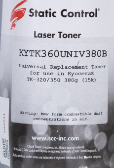 Тонер Static Control KYTK360UNIV380B черный флакон 380гр. для принтера Kyocera FS3900/3920/4000/4020 от магазина РЭССИ