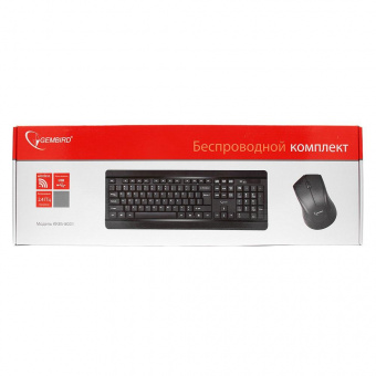 Комплект кл-ра+мышь беспров. Gembird KBS-8001 2.4ГГц черный 104 клавиши 2 кнопки+колесо кнопка 1000 DPI батарейки в комплекте от магазина РЭССИ