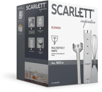 Блендер погружной Scarlett SC-HB42F69 1600Вт белый от магазина РЭССИ