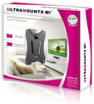 Кронштейн для телевизора Ultramounts UM810F черный 13"-27" макс.25кг настенный фиксированный от магазина РЭССИ