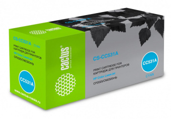 Картридж лазерный Cactus CS-CC531A CC531A голубой (2800стр.) для HP CLJ CP2025/CM2320 от магазина РЭССИ