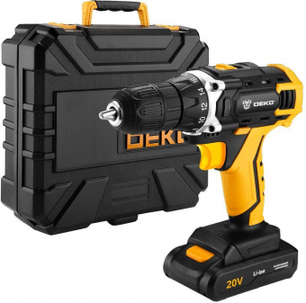Дрель-шуруповерт Deko DKCD20FU-Li аккум. патрон:быстрозажимной (кейс в комплекте) (063-4178) от магазина РЭССИ