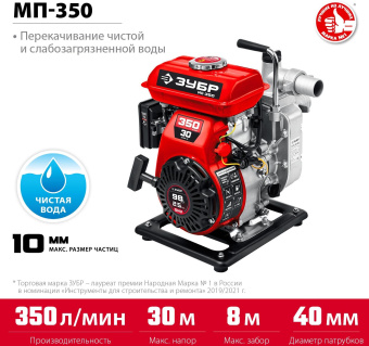 Мотопомпа Зубр Мастер МП-350 350л/мин для гряз.воды от магазина РЭССИ