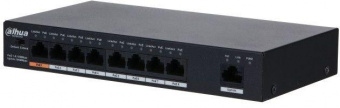 Коммутатор Dahua DH-PFS3009-8ET1GT-96 8x100Mb 1G 7PoE+ 96W неуправляемый от магазина РЭССИ