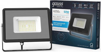 Прожектор уличный Gauss Qplus 690511350 светодиодный 50Вт корп.алюм.серый от магазина РЭССИ