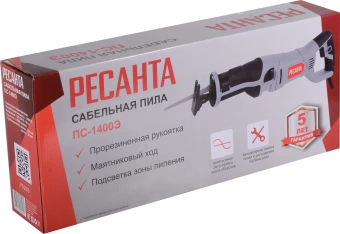 Сабельная пила Ресанта ПС-1400Э 1400Вт 2800ход/мин (75/25/3) от магазина РЭССИ