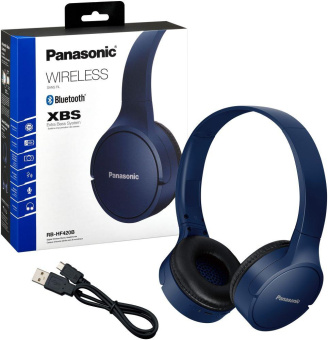 Гарнитура накладные Panasonic RB-HF420BGEA синий беспроводные bluetooth оголовье от магазина РЭССИ