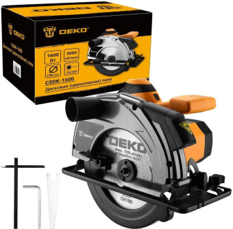 Циркулярная пила (дисковая) Deko CSDK-1600 1600Вт (ручная) D диска.:190мм (085-1151) от магазина РЭССИ