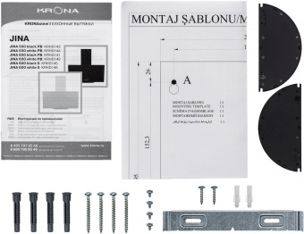 Вытяжка каминная Krona Jina 600 PB черный управление: кнопочное (1 мотор) от магазина РЭССИ