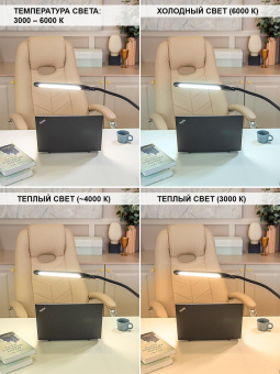 Светильник Lucia Fleksa PRO (L575) настольный на струбцине черный 9Вт от магазина РЭССИ