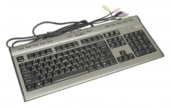 Клавиатура A4Tech KLS-7MUU серебристый/черный USB slim Multimedia от магазина РЭССИ