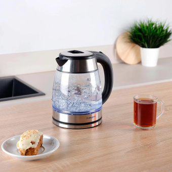 Чайник электрический Scarlett SC-EK27G40 1.8л. 1800Вт серебристый/черный корпус: стекло (EK27G40) от магазина РЭССИ