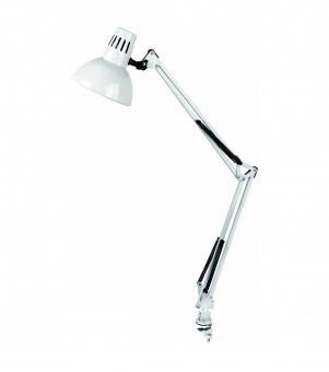 Светильник Camelion KD-312 C01 (5764) настольный на струбцине E27 белый 40Вт от магазина РЭССИ