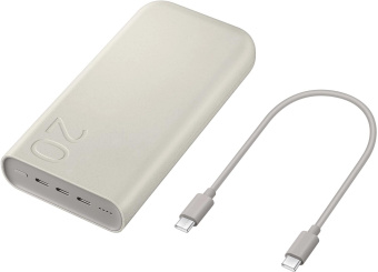 Мобильный аккумулятор Samsung EB-P4520 20000mAh PD3.0 45W 4A 3xUSB-C бежевый (EB-P4520XUEGRU) от магазина РЭССИ