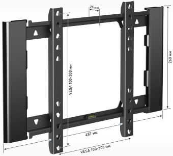Кронштейн для телевизора Holder LCD-F3919-B черный 22"-47" макс.45кг настенный фиксированный от магазина РЭССИ