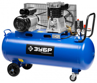 Компрессор поршневой Зубр Профессионал ЗКПМ-440-100-Р-2.2 масляный 440л/мин 100л 2200Вт от магазина РЭССИ