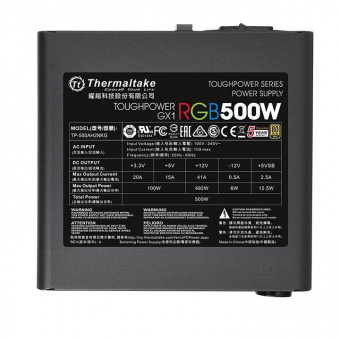 Блок питания Thermaltake ATX 500W Toughpower GX1 RGB 80+ gold 24pin APFC 120mm fan color LED 6xSATA RTL от магазина РЭССИ