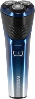 Бритва роторная Hyundai H-SH8089 реж.эл.:3 питан.:аккум. голубой от магазина РЭССИ