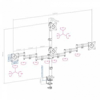 Кронштейн для мониторов Arm Media LCD-T16 черный 15"-32" макс.40кг настольный поворот и наклон верт.перемещ. от магазина РЭССИ