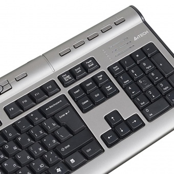 Клавиатура A4Tech KLS-7MUU серебристый/черный USB slim Multimedia от магазина РЭССИ