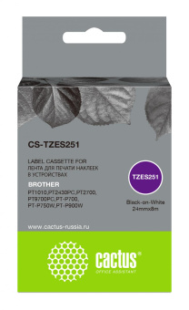 Картридж ленточный Cactus CS-TZES251 TZe-S251 черный для Brother 1010/1280/1280VP/2700VP от магазина РЭССИ