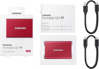 Накопитель SSD Samsung USB-C 1Tb MU-PC1T0R/WW T7 1.8" красный от магазина РЭССИ