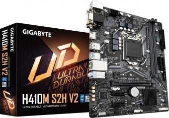 Материнская плата Gigabyte H410M S2H V2 Soc-1200 Intel H470 2xDDR4 mATX AC`97 8ch(7.1) GbLAN+VGA+DVI+HDMI от магазина РЭССИ
