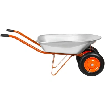 Тачка садово-строительная двухколесная в коробке СТРОЙМАШ объём 80 л грузоподъёмность 190кг 17037 от магазина РЭССИ