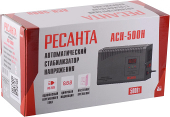 Стабилизатор напряжения Ресанта АСН-500 Н однофазный серый (63/6/63) от магазина РЭССИ