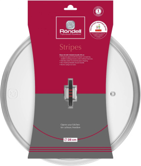 Крышка Rondell Stripes RDA-1622 d=28см крыш.прозрачный руч.серый от магазина РЭССИ