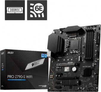Материнская плата MSI PRO Z790-S WIFI Soc-1700 Intel Z790 4xDDR5 ATX AC`97 8ch(7.1) 2.5Gg RAID+HDMI+DP от магазина РЭССИ