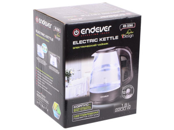 Чайник электрический Endever Skyline KR-326G 1.8л. 2200Вт прозрачный/черный корпус: стекло/пластик (80277) от магазина РЭССИ