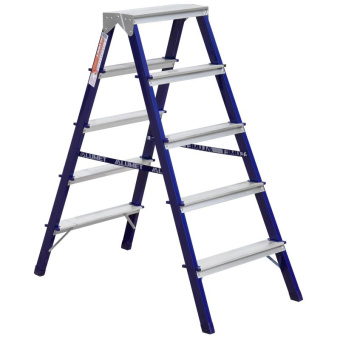 Стремянка Алюмет двухсторонняя стальная 2х5 ступеней. Серия MD 8205 MD8205 от магазина РЭССИ