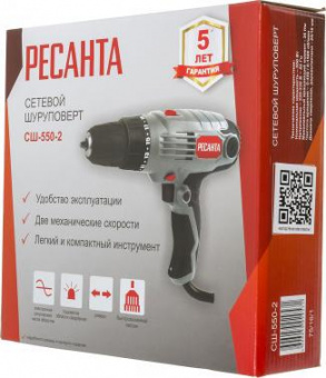 Дрель-шуруповерт Ресанта СШ-550-2 550Вт патрон:быстрозажимной (75/16/1) от магазина РЭССИ