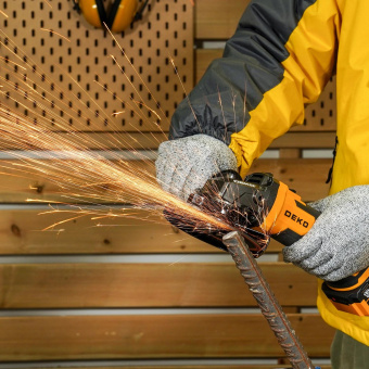 Углошлифовальная машина Deko DKAG20-125 без АКБ и ЗУ 8500об/мин рез.шпин.:M14 d=125мм (063-2155) от магазина РЭССИ