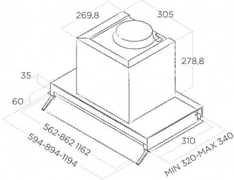 Вытяжка встраиваемая Elica Boxin LX/IX/A/90 нержавеющая сталь управление: поворотные переключатели (1 мотор) от магазина РЭССИ