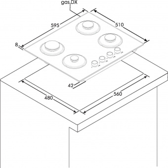Газовая варочная поверхность Candy Timeless CVW6BB черный от магазина РЭССИ