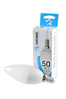 Лампа светодиодная КОСМОС ЭКОНОМИК/BASIC LED6.5wCNE1445 6.5Вт E14 4500K BL1 от магазина РЭССИ