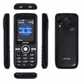 Мобильный телефон Digma B240 Linx 32Mb черный моноблок 2Sim 2.44" 240x320 0.08Mpix GSM900/1800 FM microSD от магазина РЭССИ