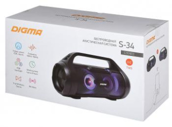 Колонка порт. Digma S-34 черный 25W 1.0 BT/USB 3000mAh (SP3425B) от магазина РЭССИ