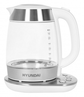 Чайник электрический Hyundai HYK-G4033 1.7л. 2200Вт белый/серебристый (корпус: стекло) от магазина РЭССИ