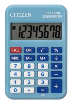 Калькулятор карманный Citizen Cool4School LC-110NRBL голубой 8-разр. от магазина РЭССИ
