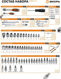 Набор инструментов Вихрь 73/6/7/9 151 предмет (жесткий кейс) от магазина РЭССИ