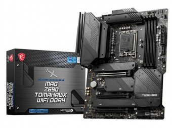 Материнская плата MSI MAG Z690 TOMAHAWK WIFI DDR4 Soc-1700 Intel Z690 4xDDR4 ATX AC`97 8ch(7.1) 2.5Gg RAID+HDMI+DP от магазина РЭССИ