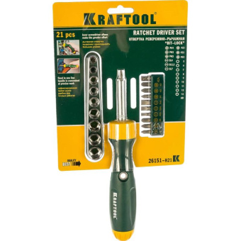 Реверсная рычажная отвертка KRAFTOOL BIT-LOCK 26151-H21 от магазина РЭССИ