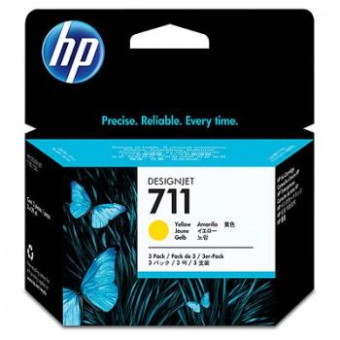 Картридж струйный HP 711 CZ136A желтый x3упак. (29мл) для HP DJ T120/T520 от магазина РЭССИ