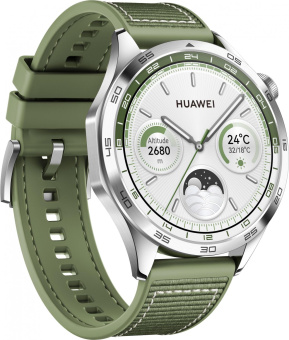 Смарт-часы Huawei Watch GT 4 Phoinix-B19W 46мм 1.43" AMOLED корп.серебристый рем.зеленый разм.брасл.:140-210мм (55020BGY) от магазина РЭССИ